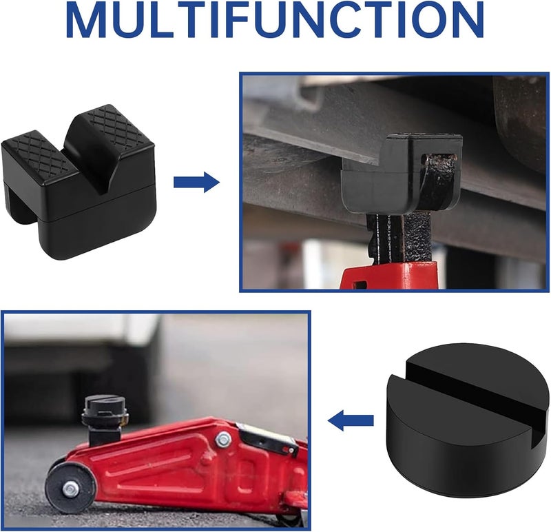 Tinsky 8 Pcs 2 Types Jack Stand Pads Adapter Universal Slotted Frame Rail Pinch Welds Protector Rubber Jack Pad for Jack Stand Accessories - Image 4